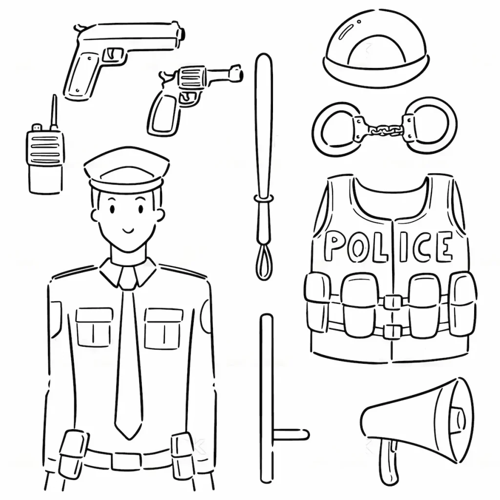 herramientas de un policia