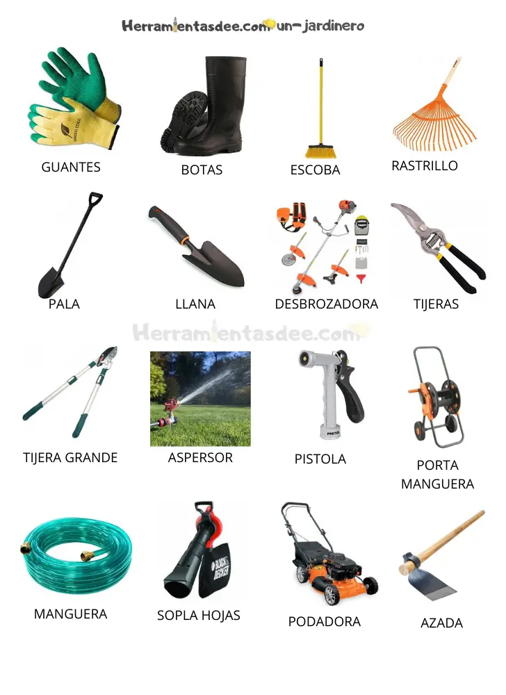 herramientas de un jardinero